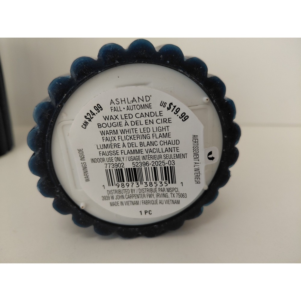 SET of 2 Ashland Wax LED Candles Warm White Flickering Flame 6" Blue NEW - Picture 5 of 5